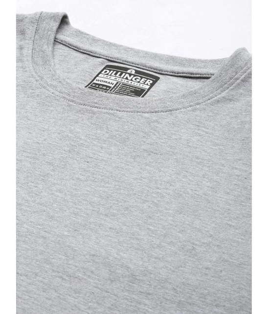 Dillinger - Grey Melange Cotton Loose Fit Womens T-Shirt ( Pack of 1 ) - None