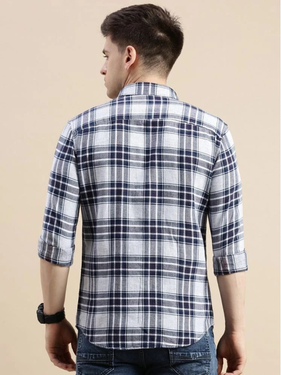 Showoff Cotton Blend Regular Fit Checks Full Sleeves Mens Casual Shirt - Off White ( Pack of 1 ) - None