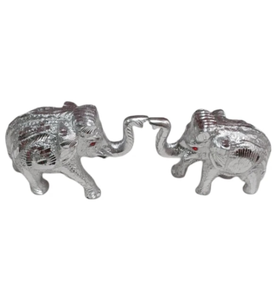 A Pair of Silver-Plated Elephants (pack of 2)