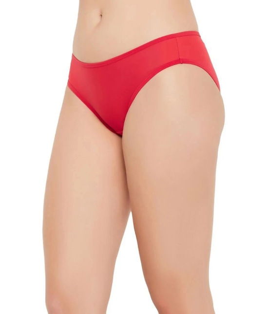 Clovia Pack of 1 Lace Solid Womens Bikini ( Red ) - None