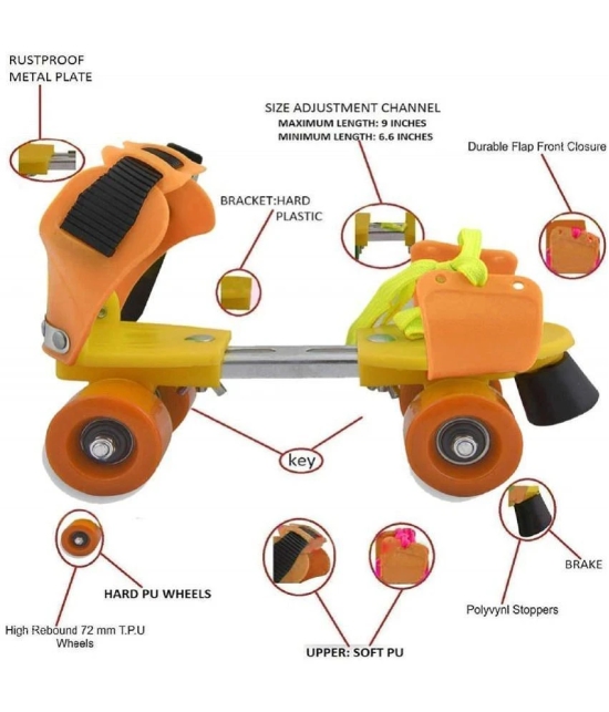 sevriza orange and yeallow Roller Skates For Kids Age Group 3 -15 Years Adjustable