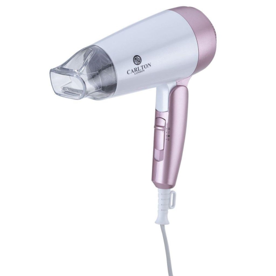 Carlton London Hair Dryer with 2 Heat Settings & Cool Shot (Overheat Protection, White)