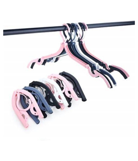 Zms Marketing Travel Hangers - Portable Folding Clothes Hangers Travel Accessories Foldable Clothes Hangers Drying Rack for Travel Plastic Pack of 6 Hangers