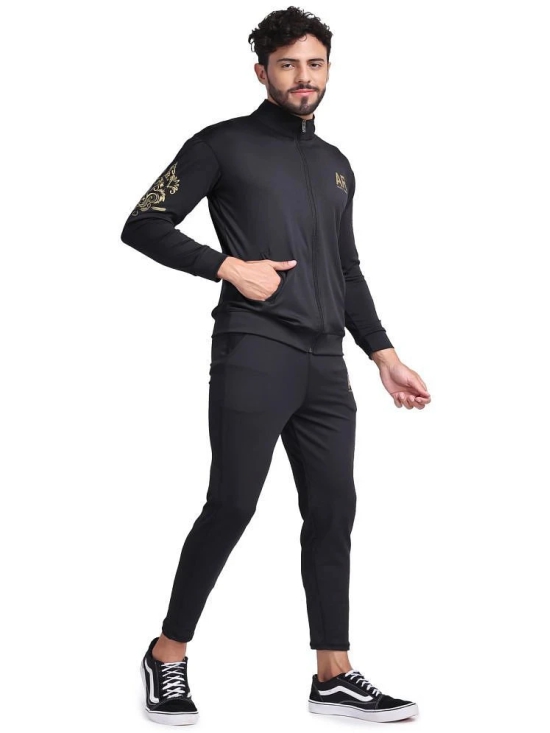 yellow tree Black Polyester Relaxed Fit Mens Tracksuit ( Pack of 1 ) - None