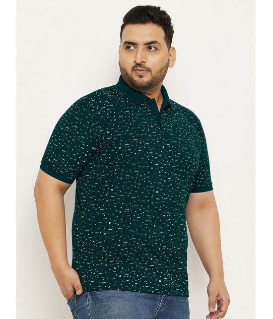 MXN - Dark Green Cotton Blend Regular Fit Mens Polo T Shirt ( Pack of 1 ) - None