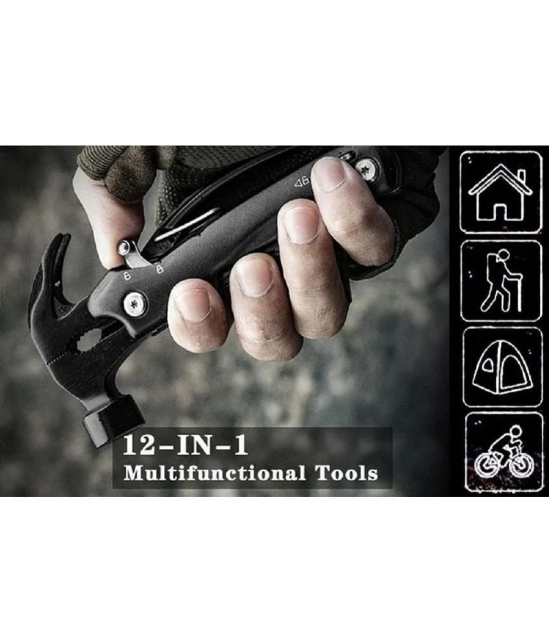 18-ENTERPRISE Multi-Tool 12 in 1 Hammer Mini Hammer Camping Gear Tool EDC Men, Women DIY Multi-Functional Car Safety Hammer Tool for Home Decoration.