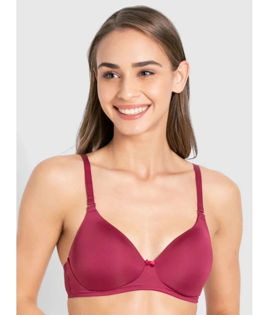 Jockey 1819 Wirefree Padded Microfiber Nylon Elastane Full Coverage T-Shirt Bra - Pink Wine - None