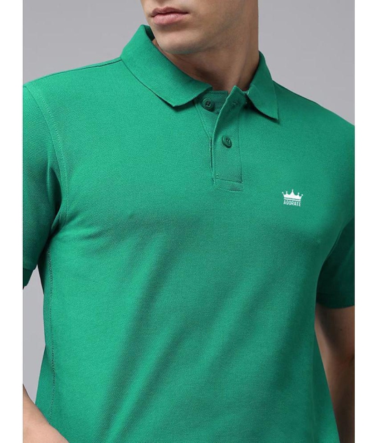 ADORATE - Green Cotton Blend Regular Fit Mens Polo T Shirt ( Pack of 1 ) - None