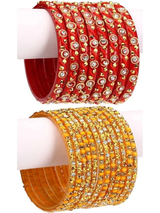 Somil Multicolor Bangle Set ( Pack of 24 ) - None