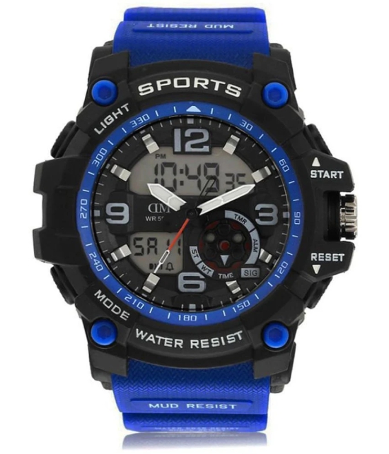 David Miller - Blue Silicon Analog-Digital Mens Watch