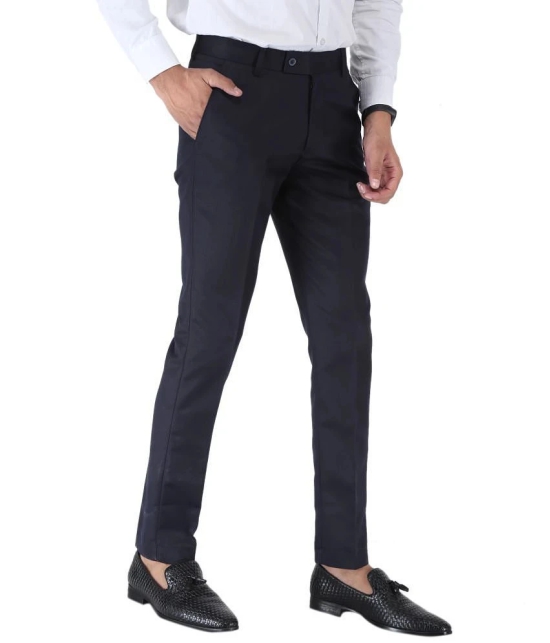 SREY Black Slim -Fit Flat Trousers Pack of 2 - None