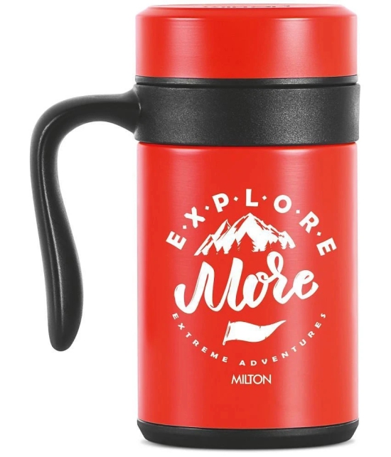 Milton Cosmic 500 Thermosteel Mug, 440 ml, Red | Stainless Steel Strainer | Hot & Cold | Vacuum Insulated | Rust Proof | Leak Proof | Tea | Coffee | Mug - Red