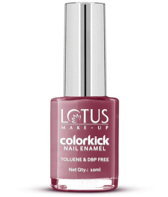 Lotus Make, Up Colorkick Nail Enamel, Mahogany 943, Chip Resistant, Glossy Finish, 10ml