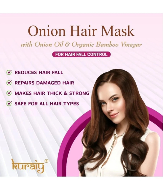 KURAIY Onion Hair Mask With Onion Oil & Organic Bamboo For Hair Fall Control 200g Pack Of 3