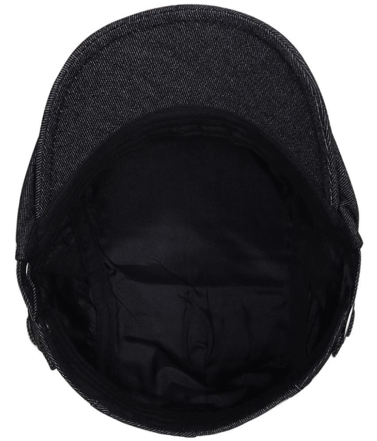 Zacharias Black Cotton Mens Cap ( Pack of 1 ) - Black