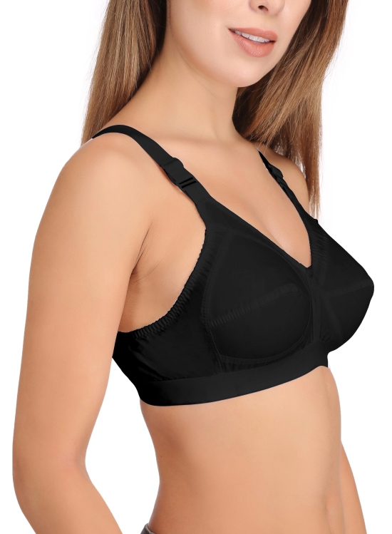 Eves Beauty Women Full Coverage Bra-38C / Black / Cotton