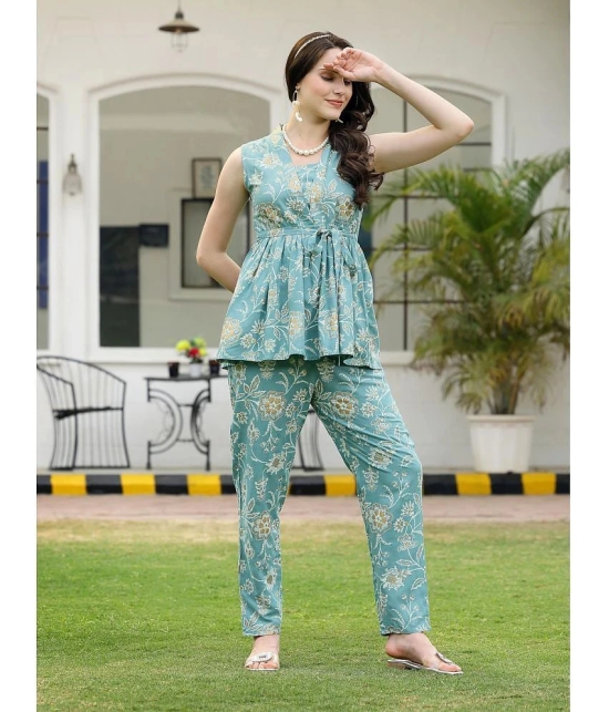 Stylum Blue Printed Pant Top Set - None