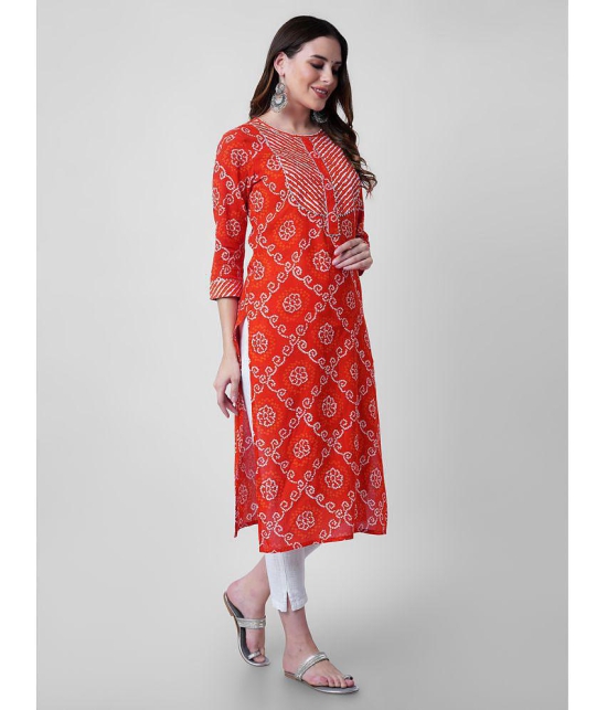 GOD BLESS - Orange Rayon Women's Straight Kurti ( Pack of 1 ) - None