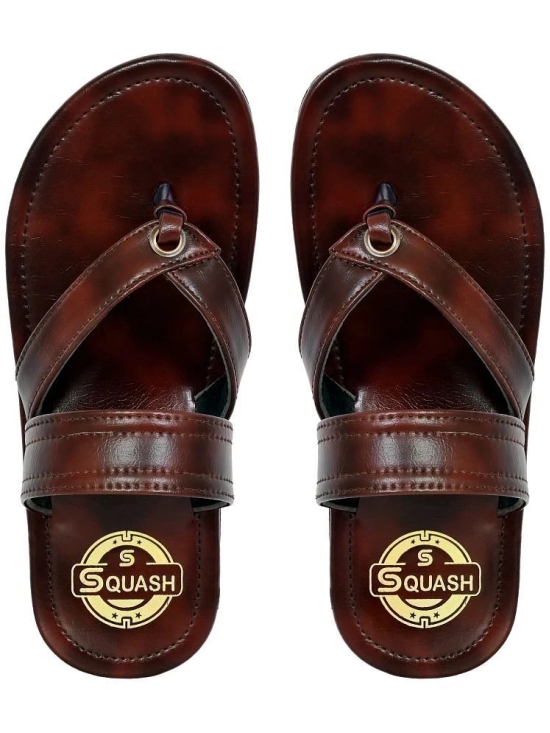 Squash Brown Mens Thong Flip Flop - None