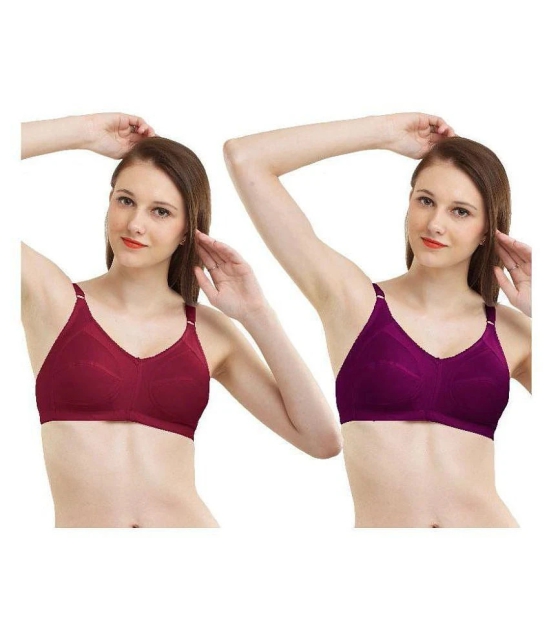 Madam Multicolour Cotton T-Shirt Bra - Pack of 2 - 34