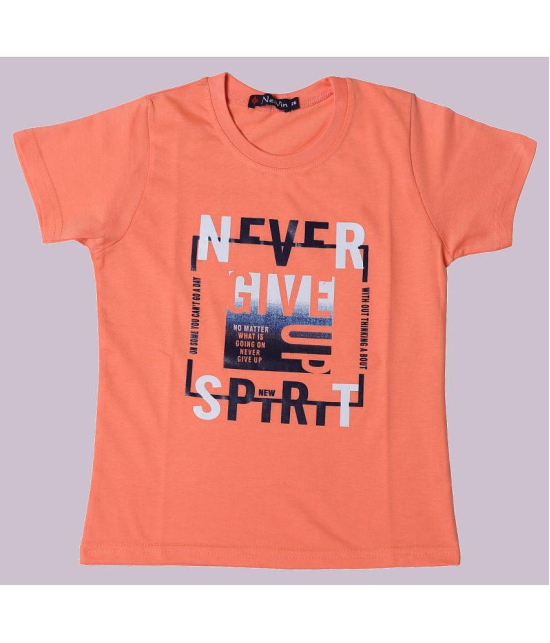 NEUVIN - Orange Cotton Boy's T-Shirt ( Pack of 1 ) - None