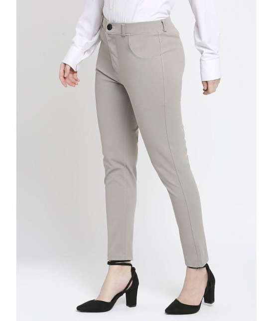 Smarty Pants - Grey Lycra Straight Women''s Formal Pants ( Pack of 1 ) - None