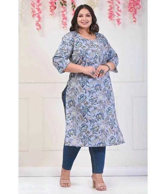 Swasti Cotton Printed Straight Womens Kurti - Grey ( Pack of 1 ) - None