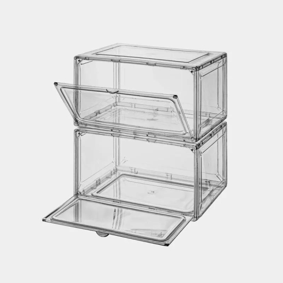 TranSneak™? White Transparent Sneaker Boxes-Pack of 2