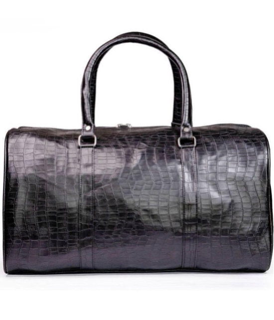 Man Arden - Black Leather Duffle Bag - Onesize