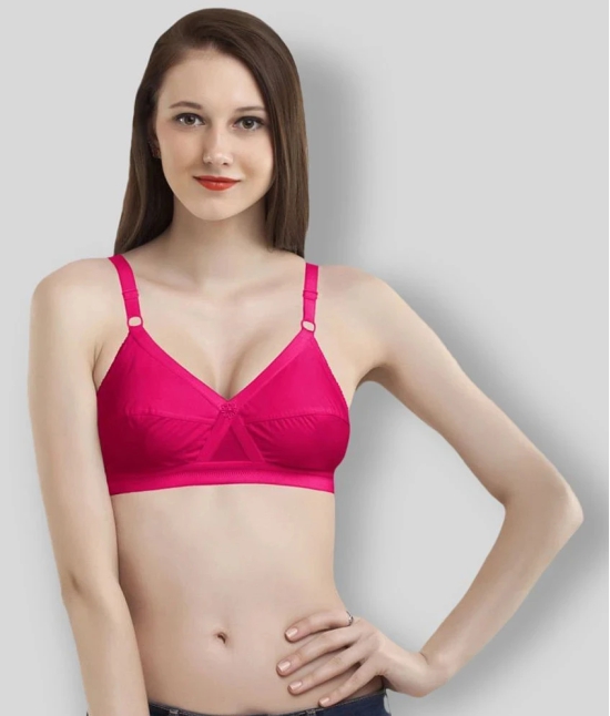 Madam - Pink Cotton Non - Padded Womens Everyday Bra ( Pack of 1 ) - 42D