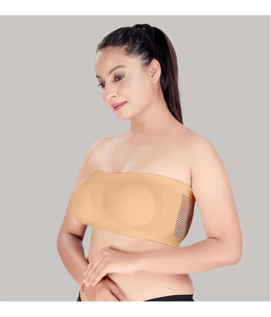 HAYA Beige Polyester Non Padded Womens Strapless Bra ( Pack of 1 ) - None