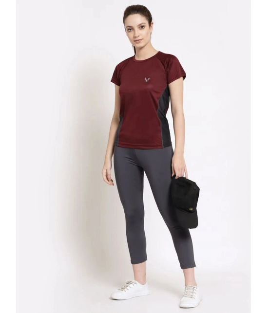 Uzarus Maroon Polyester Tees - Single - None