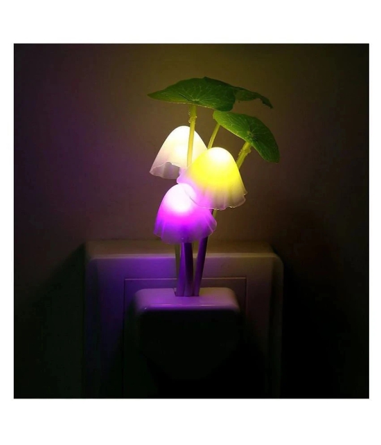 FRIENDSMART FANCY MUSHROOM SHAPE AUTOMATIC SENSOR LED COLOR CHANGING LED LIGHT NIGHT LAMP Night Lamp Multi - Pack of 1