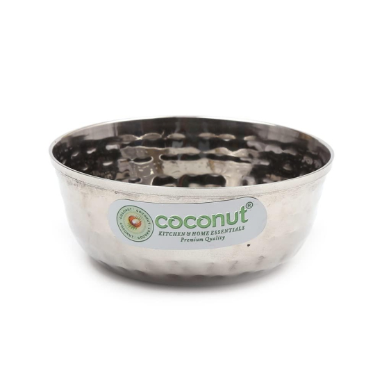 coconut Stainless Steel Hammered Bowl/Vati/Katori- Set of 6- Capacity 120 ml Each