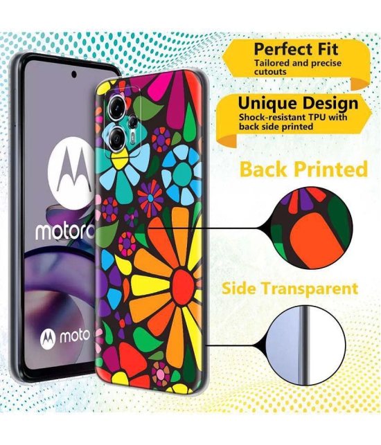 NBOX - Multicolor Printed Back Cover Silicon Compatible For Moto G13 ( Pack of 1 )