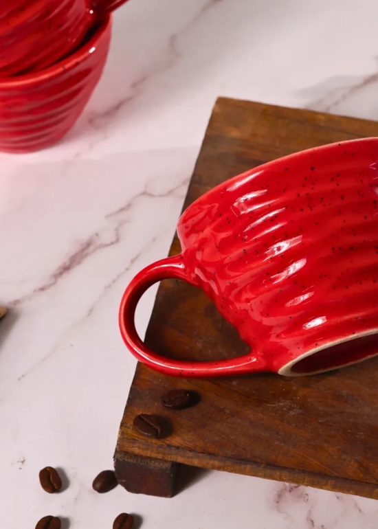 Red Twirl Coffee Mug-Set of two