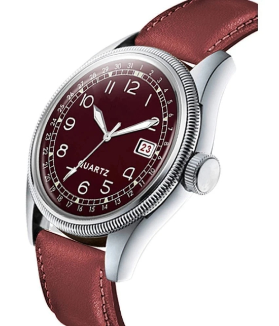 Newman Red Leather Analog Mens Watch