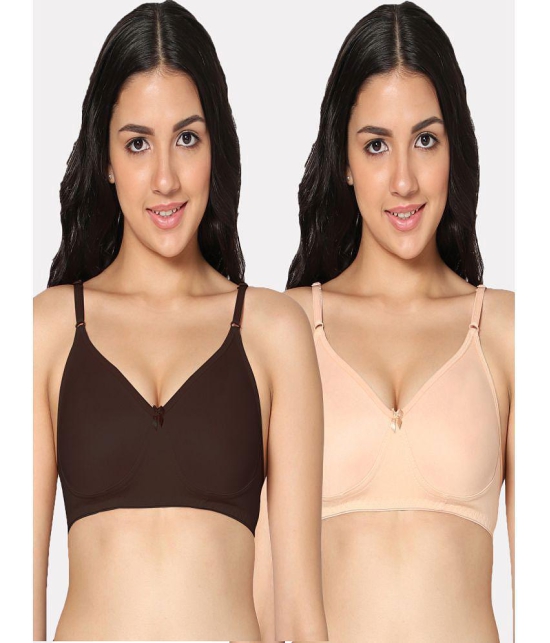 IN CARE LINGERIE - Multicolor Cotton Non Padded Women's T-Shirt Bra ( Pack of 2 ) - None