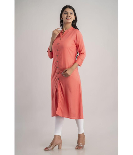 MAUKA - Pink Rayon Womens Straight Kurti ( Pack of 1 ) - 3XL