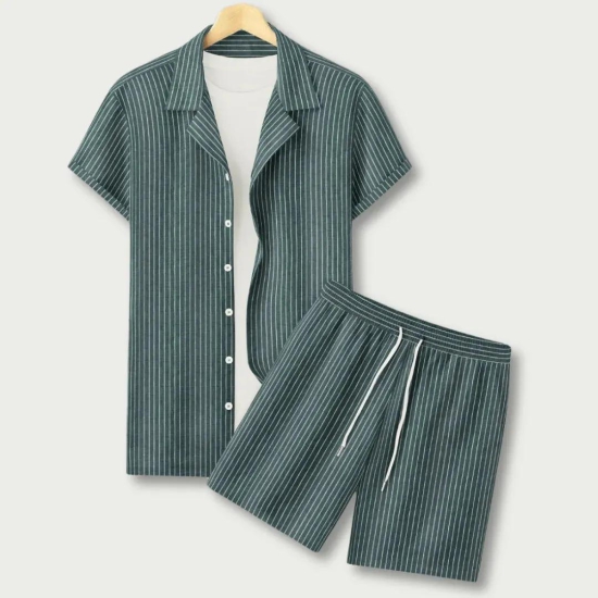 BlendMaster Cotton Co-ord Set-L - 40 / Green