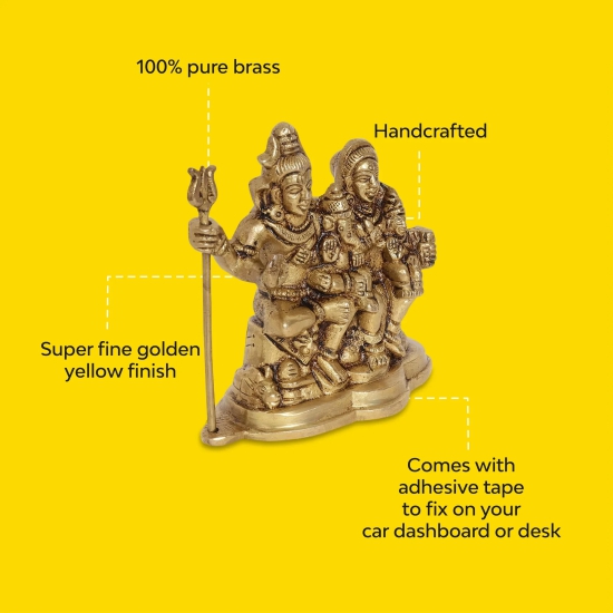 Shiva Parvati Brass Idol | 100% Pure Brass | Antique Finish