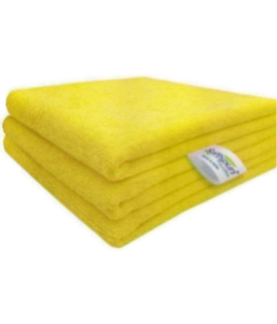 SOFTSPUN - Microfibre Hand Towel ( 48x36 ) cm 301-350 -GSM ( Pack of 3 ) Yellow - Yellow