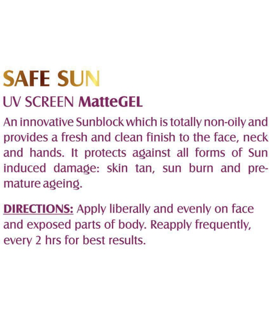 Lotus Herbals Safe Sun Uv Screen Matte Gel Spf 50, Matte gel, no white cast, PA+++, 30 g