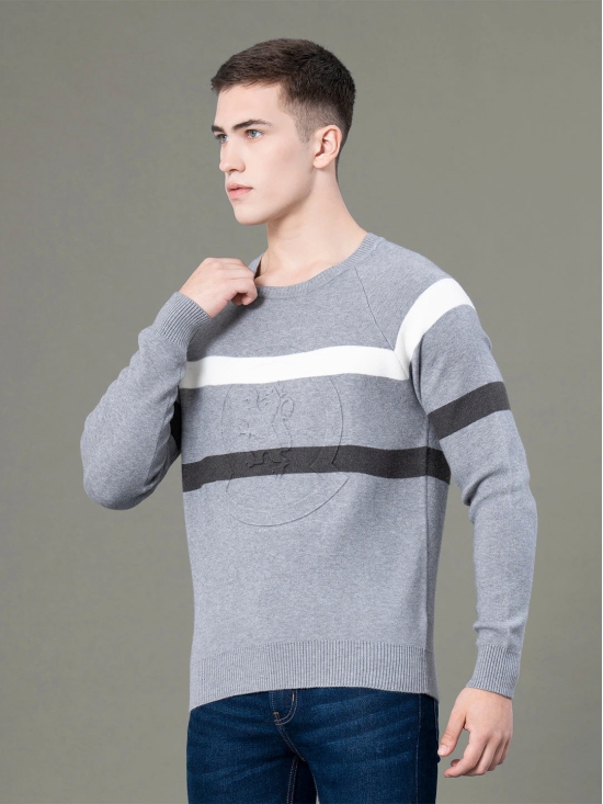 RedTape Round Neck Embossed Sweater for Men | Ultimate Comfort