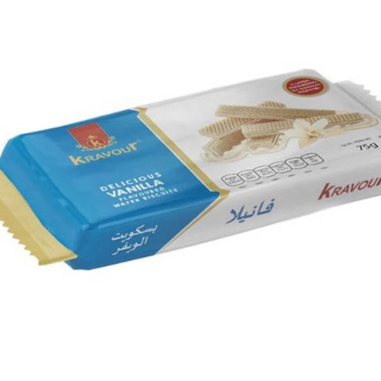 Kravour Vanilla Wafer Biscuit, 75 Gm