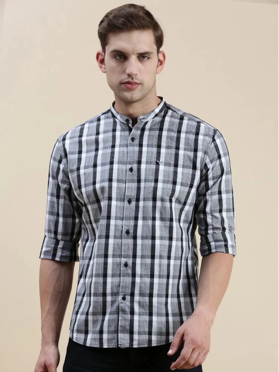 Showoff Cotton Blend Regular Fit Checks Full Sleeves Mens Casual Shirt - Grey ( Pack of 1 ) - None