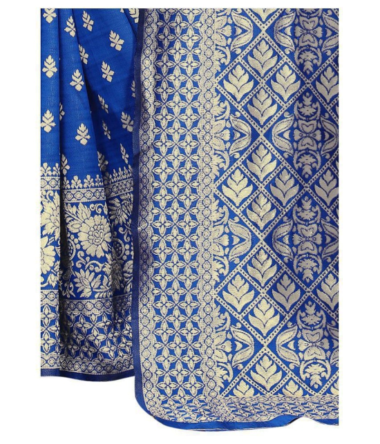 ofline selection Blue Jacquard Saree