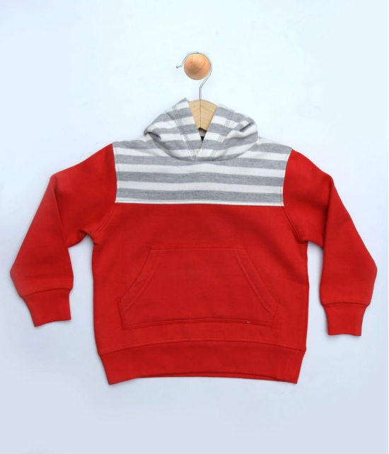BOYS  RED HOODED SWEAT SHIRT