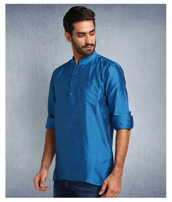 Hangup Turquoise Silk Kurta Single - None