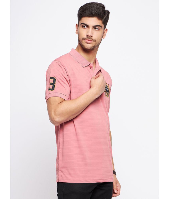 MXN Cotton Blend Regular Fit Printed Half Sleeves Mens Polo T Shirt - Peach ( Pack of 2 ) - None